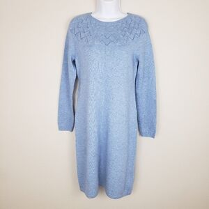 Talbots Long Sleeved Sweater Dress Blue Size Small